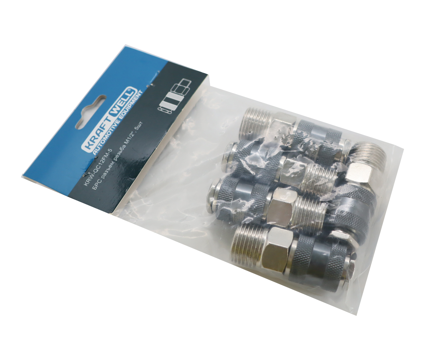 KraftWell KRW-QC12FM-5 БРС "мама", резьба M1/2", 5 шт