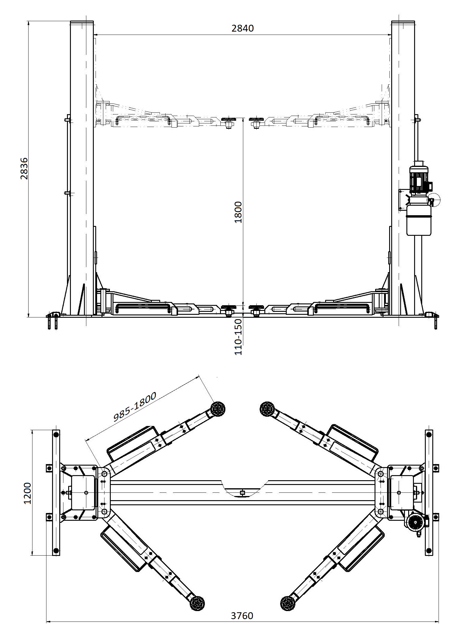 KraftWell KRW5EA Подъемник г/п 5 т. электростопора