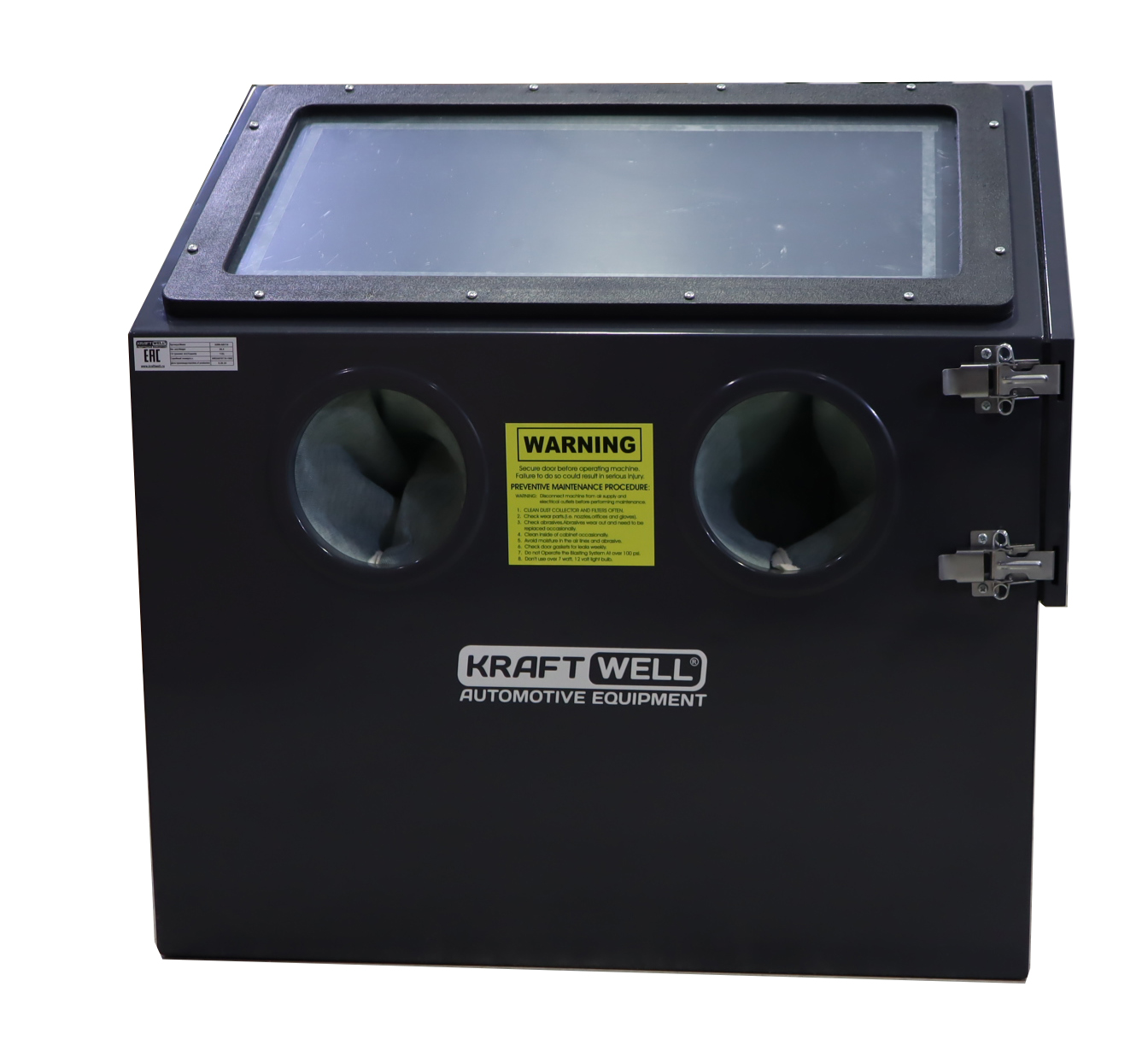 KraftWell KRW-SB110 Камера пескоструйная настольная, боковая загрузка, 110 л