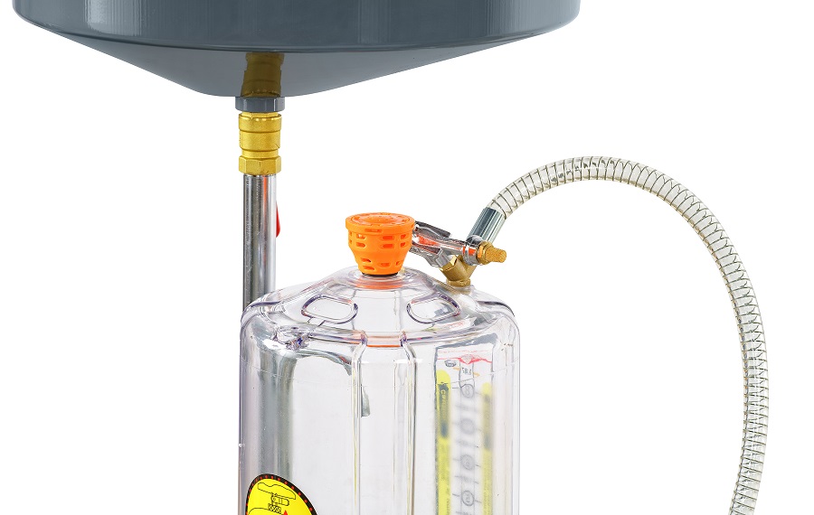 KraftWell KRW1839.80L Установка для слива и откачки масла/антифриза с подъемной ванной и мерной емкостью, 100 л