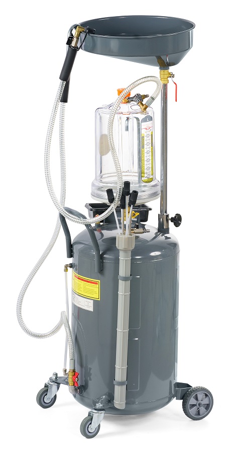 KraftWell KRW1839.80L Установка для слива и откачки масла/антифриза с подъемной ванной и мерной емкостью, 100 л