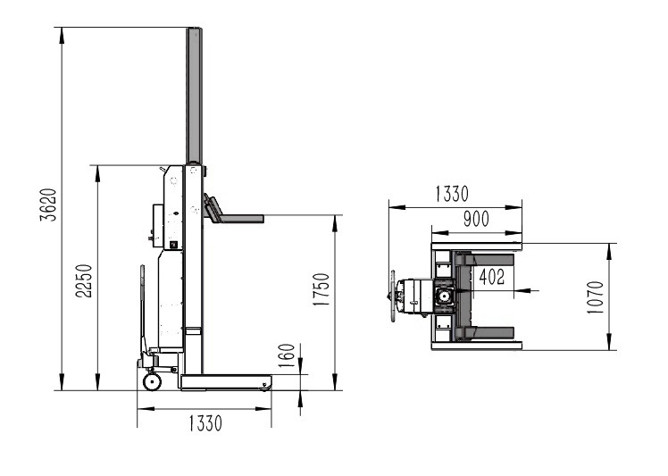 KraftWell COMBI8.5/2 Колонны подкатные г/п 2х8,5 т. электрогидравлические беспроводные
