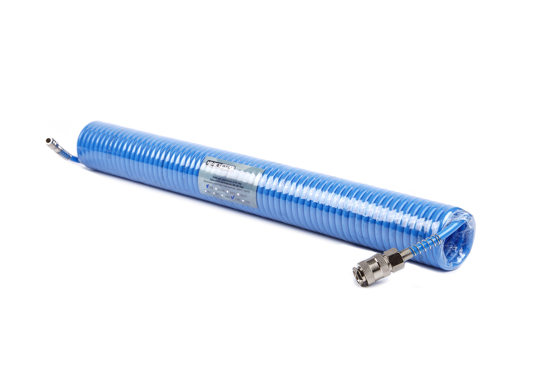 KraftWell KRW-HC050812 Шланг полиуретановый 12м, 5х8 мм, БРС