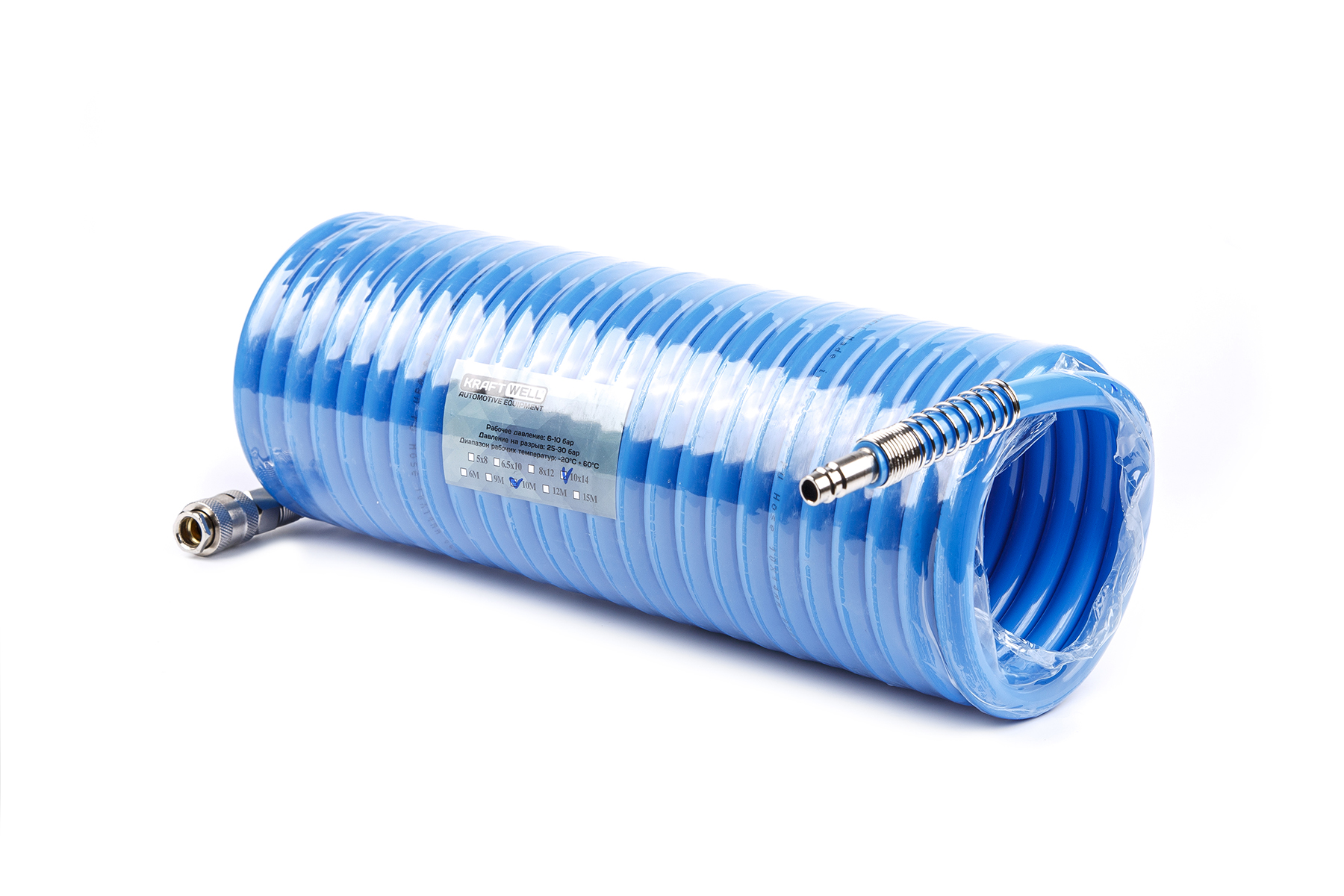 KraftWell KRW-HC101410 Шланг полиуретановый 10 м, 10х14 мм, БРС