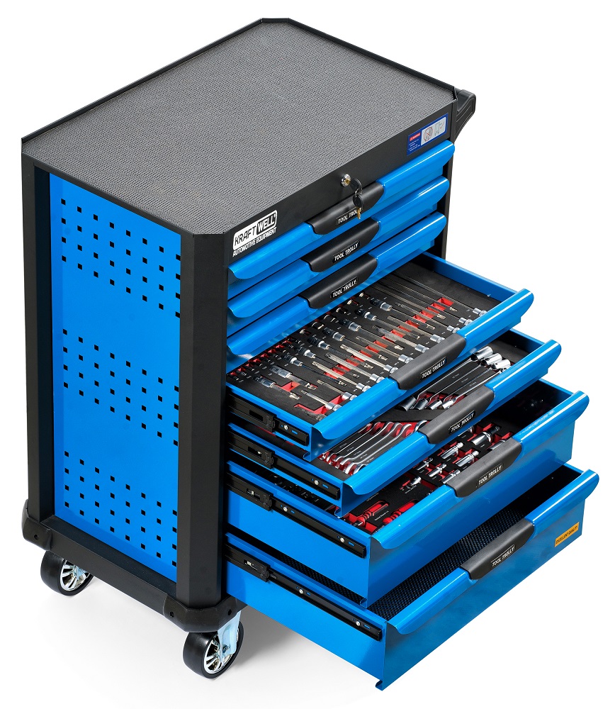 KraftWell KRW-TTB+SET277 Тележка профессиональная с 7 ящиками+ПОДАРОК инструмент 277 предметов