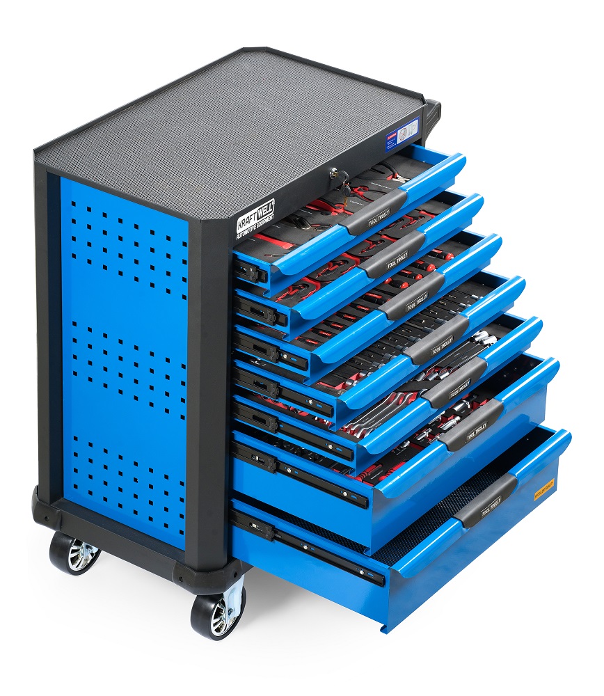 KraftWell KRW-TTB+SET277 Тележка профессиональная с 7 ящиками+ПОДАРОК инструмент 277 предметов