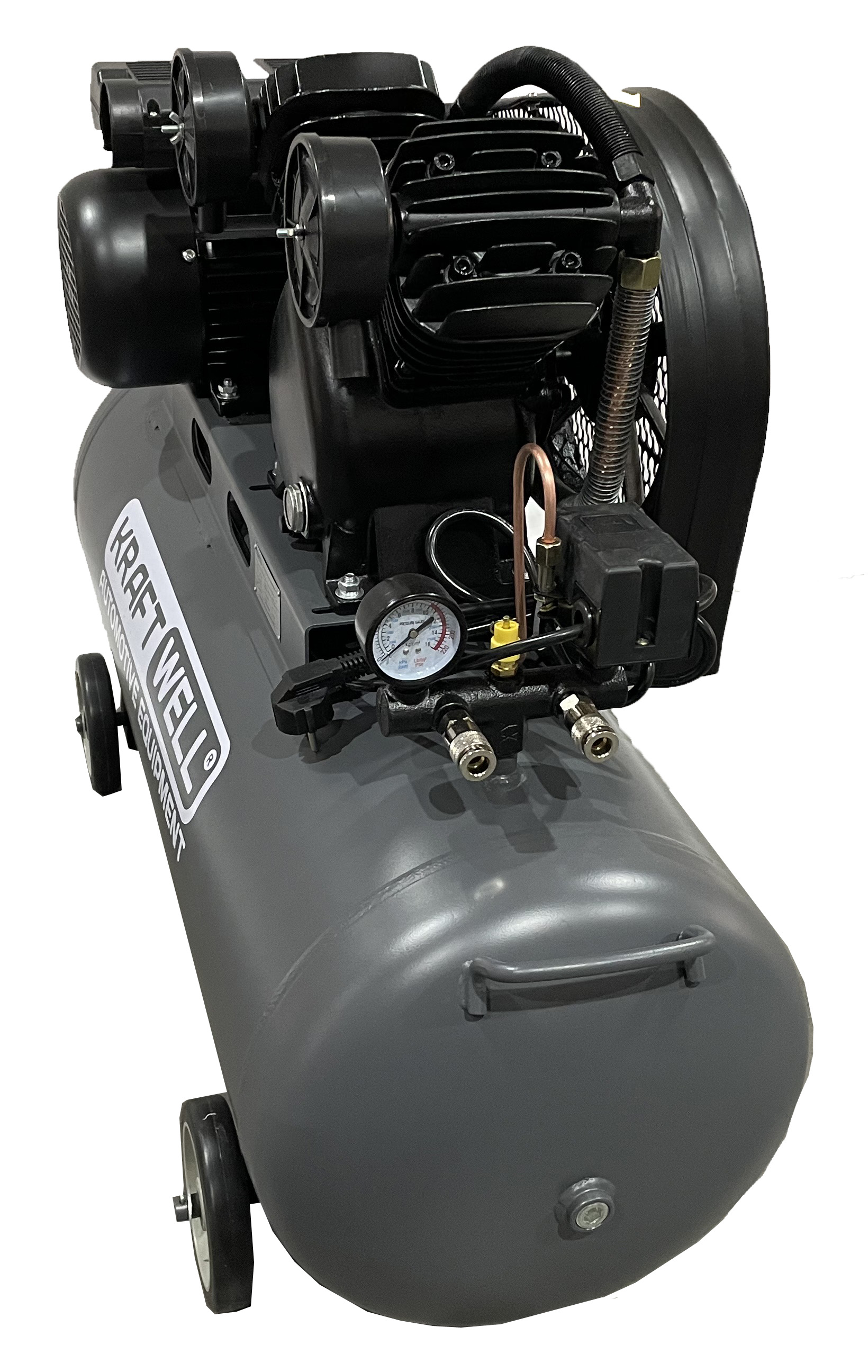 KraftWell KRW-AC420-100L Компрессор поршневой 420 л/мин, 10 бар, 100 л, 380В