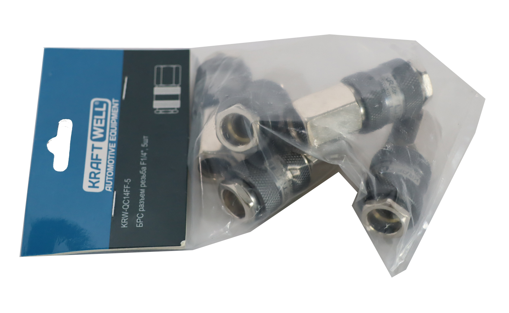 KraftWell KRW-QC14FF-5 БРС "мама", резьба F1/4", 5 шт