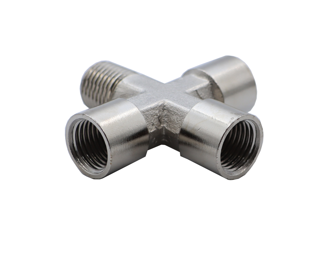 KraftWell KRW-TC14F3M Переходник "крест" 3*F1/4" - M1/4", 1 шт