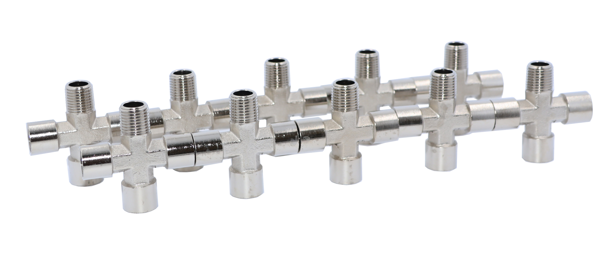 KraftWell KRW-TC14F3M-10 Переходник "крест" 3*F1/4" - M1/4", 10 шт