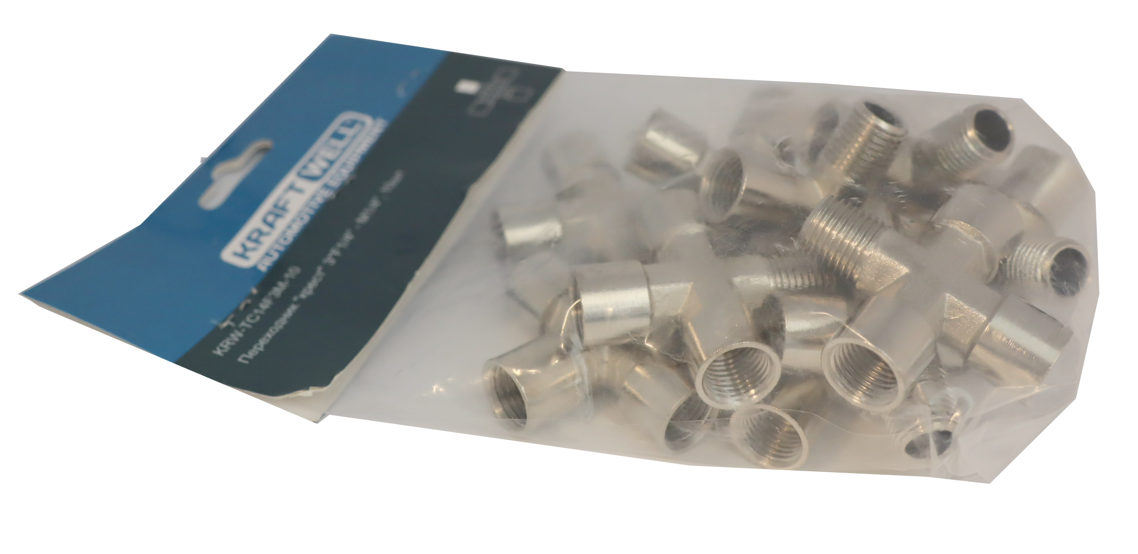 KraftWell KRW-TC14F3M-10 Переходник "крест" 3*F1/4" - M1/4", 10 шт